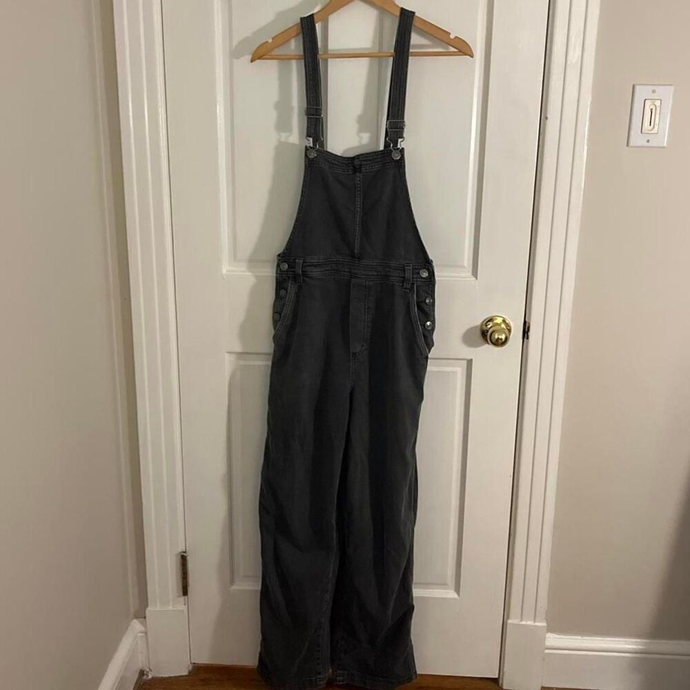 Aerie Women's Grey and Black Dungarees-overalls